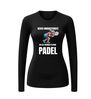 Dames longsleeve padel shirt never underestimate an old woman playing padel
