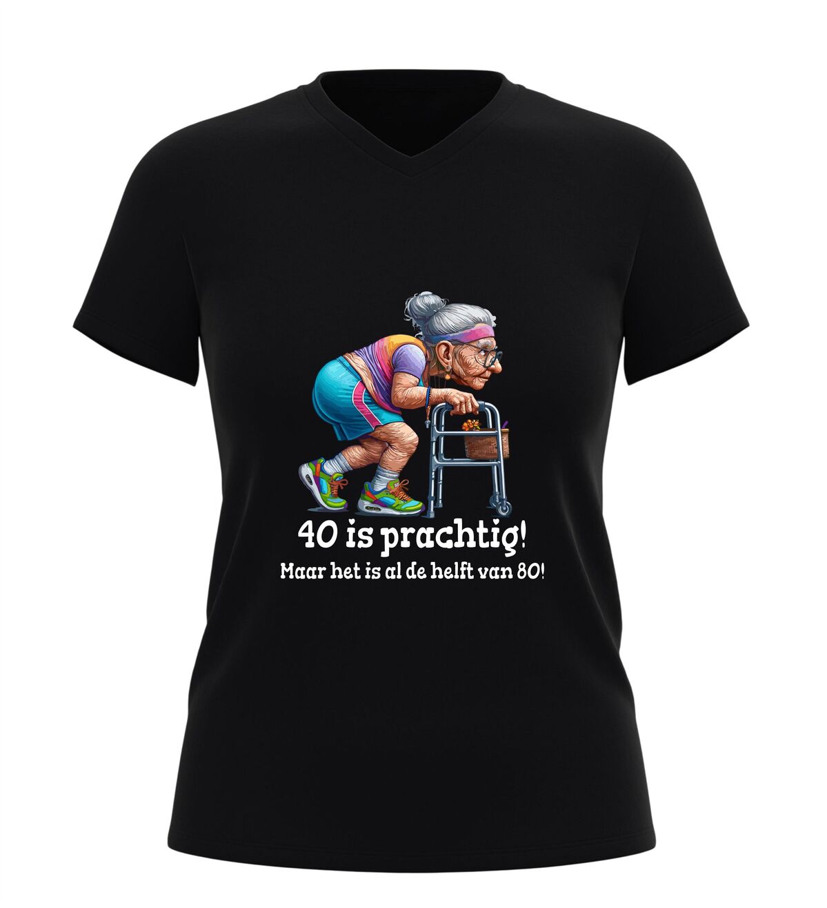 Dames shirt 40 Is prachtig grappig 40 jaar verjaardag shirt met rollator