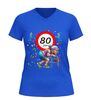 foto 2 Dames v-hals shirt 80 jaar grappig verjaardag shirt met rollator