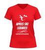 foto 4 Dames v-hals shirt après ski lerares gecertificeerd grappig wintersport t-shirt