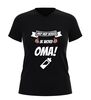 Dames v-hals shirt hiep hiep hoera ik word oma feestelijk aankondiging shirt voor aanstaande oma