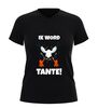 Dames v-hals shirt ik word tante grappig shirt met ooievaar afbeelding