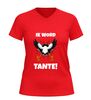 foto 4 Dames v-hals shirt ik word tante grappig shirt met ooievaar afbeelding