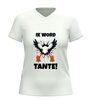 foto 6 Dames v-hals shirt ik word tante grappig shirt met ooievaar afbeelding