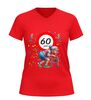 foto 4 Dames v hals t-shirt 60 jaar hilarisch shirt met oude dame en rollator afbeelding