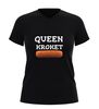 foto 1 Dames v hals t-shirt queen kroket grappig shirt met kroket afbeelding