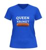 foto 2 Dames v hals t-shirt queen kroket grappig shirt met kroket afbeelding