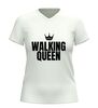 foto 6 Dames v-hals t-shirt walking queen wandelshirt met kroontje