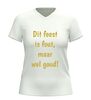 foto 12 Dit feest is fout maar wel goud v-hals shirt gouden glitter t-shirt met feesttekst