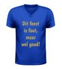 foto 2 Dit feest is fout maar wel goud v-hals shirt gouden glitter t-shirt met feesttekst