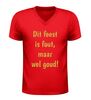 foto 4 Dit feest is fout maar wel goud v-hals shirt gouden glitter t-shirt met feesttekst