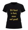 foto 7 Dit feest is fout maar wel goud v-hals shirt gouden glitter t-shirt met feesttekst