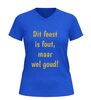 foto 8 Dit feest is fout maar wel goud v-hals shirt gouden glitter t-shirt met feesttekst