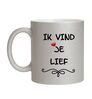 Glitter mok zilver valentijnsdag ik vind je lief liefdevol Cadeau
