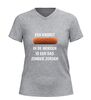 foto 11 Grappig v-Hals shirt met tekst een kroket in de morgen is een dag zonder zorgen