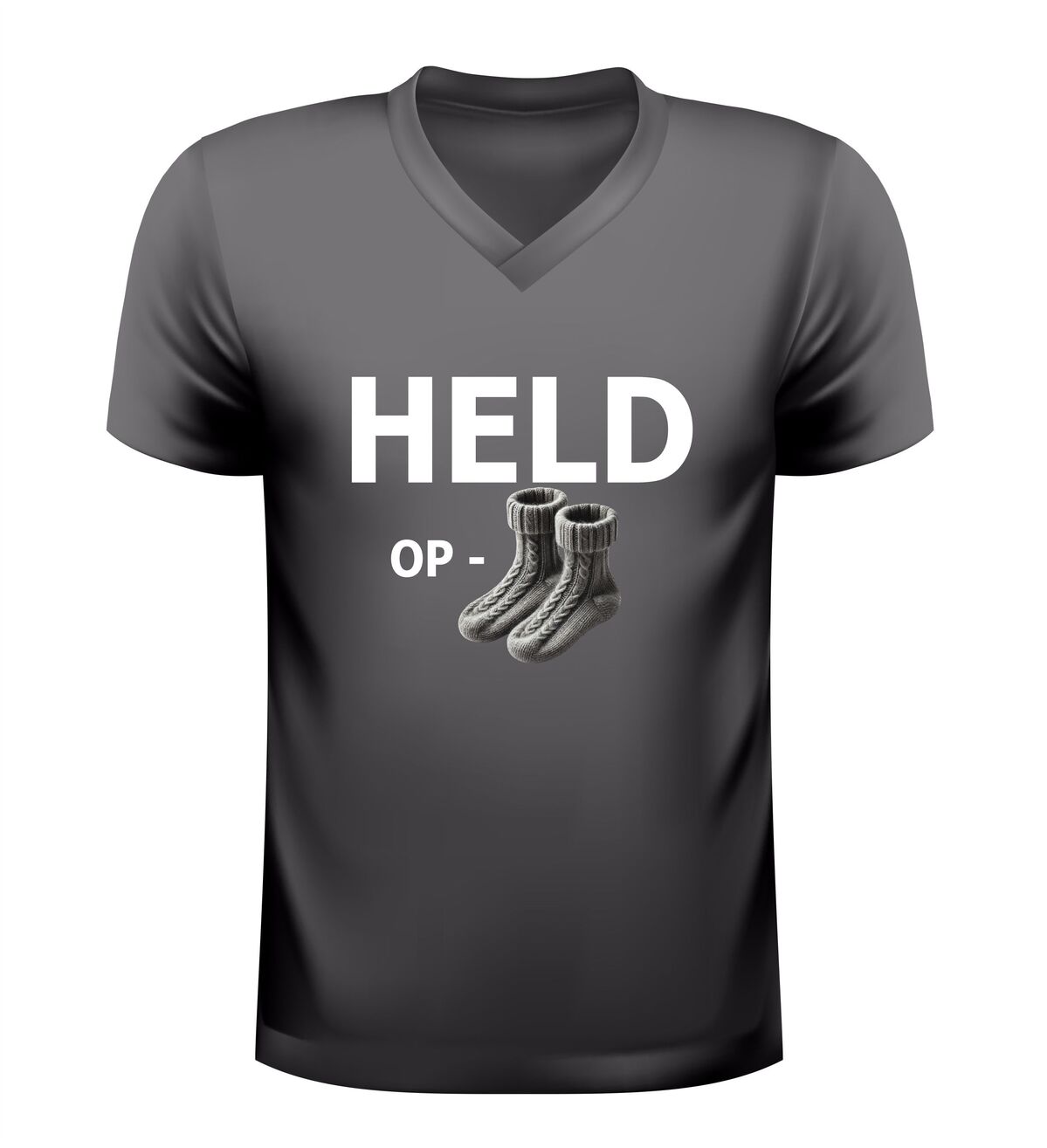 Held op Sokken v-hals t-shirt met Sokken Afbeelding