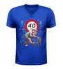 foto 2 Heren v-hals shirt 40 jaar grappige feestelijke opdruk oude man met rollator verjaardagsshirt