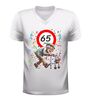 foto 6 Heren v-hals shirt 65 jaar grappig verjaardag shirt met rollator feestelijk cadeau