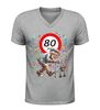 foto 5 Heren v-hals shirt 80 jaar grappig Verjaardag shirt met rollator