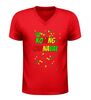 foto 4 Heren v-hals t-shirt koning carnaval rood groen geel confetti carnaval shirt