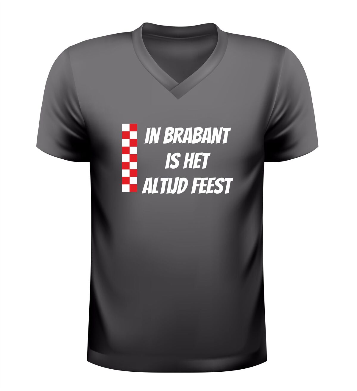 In Brabant is het altijd feest v-hals shirt Brabant shirt rood wit
