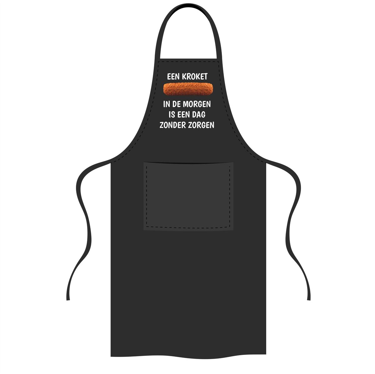 Keukenschort met tekst  een kroket in de morgen is een dag zonder zorgen grappige schort cadeau