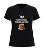 foto 1 Koningin pannenkoek v hals t-shirt humor shirt met pannenkoeken stapel print