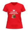 foto 4 Koningin pannenkoek v hals t-shirt humor shirt met pannenkoeken stapel print