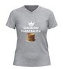 foto 5 Koningin pannenkoek v hals t-shirt humor shirt met pannenkoeken stapel print