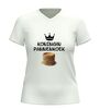foto 6 Koningin pannenkoek v hals t-shirt humor shirt met pannenkoeken stapel print