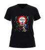 Met pensioen dames v-hals t-shirt humor shirt met oude dame en wandelstok