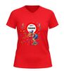 foto 4 Met pensioen dames v-hals t-shirt humor shirt met oude dame en wandelstok