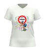 foto 6 Met pensioen dames v-hals t-shirt humor shirt met oude dame en wandelstok