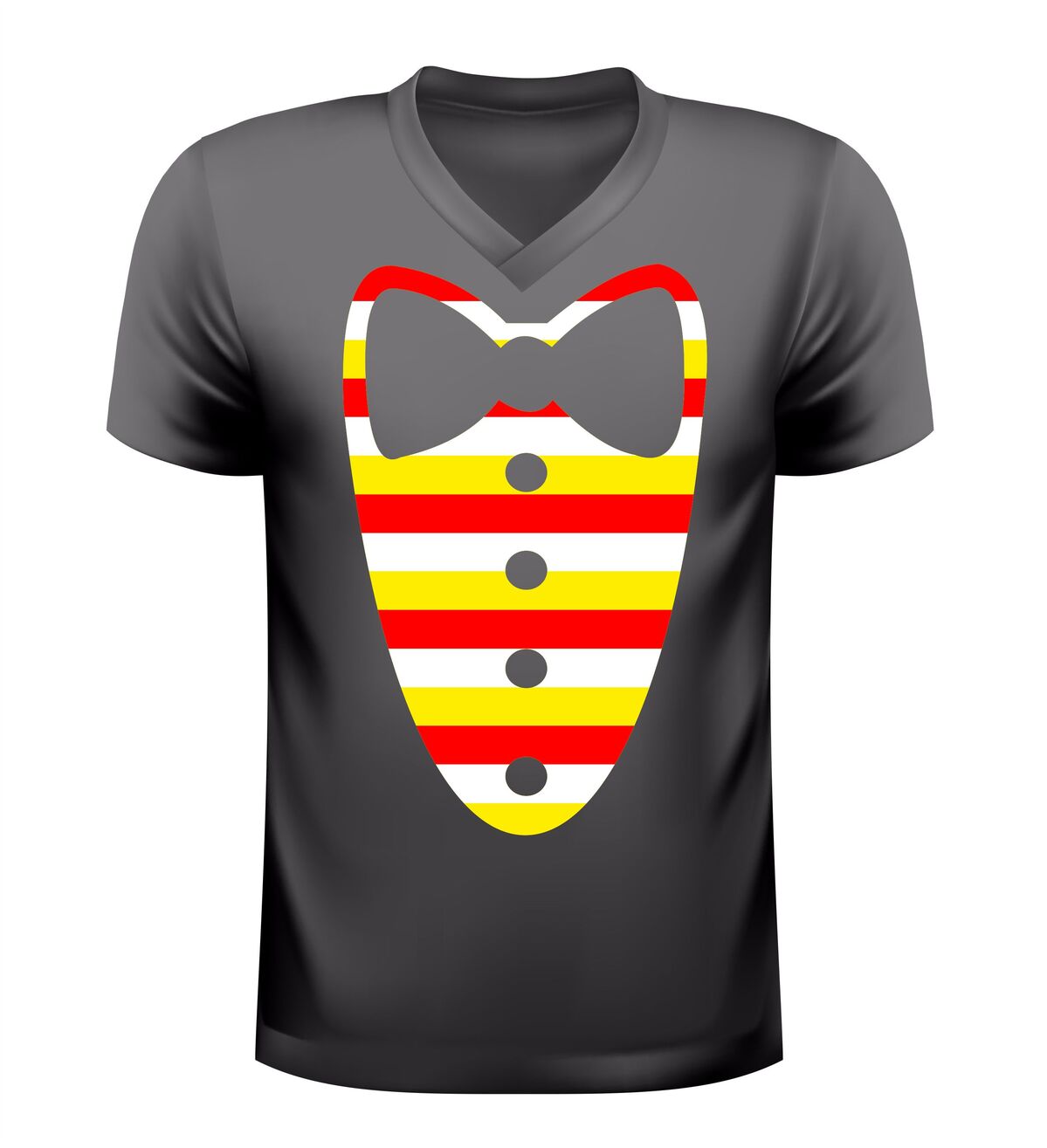 Oeteldonk v-Hals shirt smoking opdruk rood wit geel carnaval