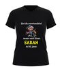 Sarah 50 jaar dames v-hals shirt  zet de scootmobiel maar klaar