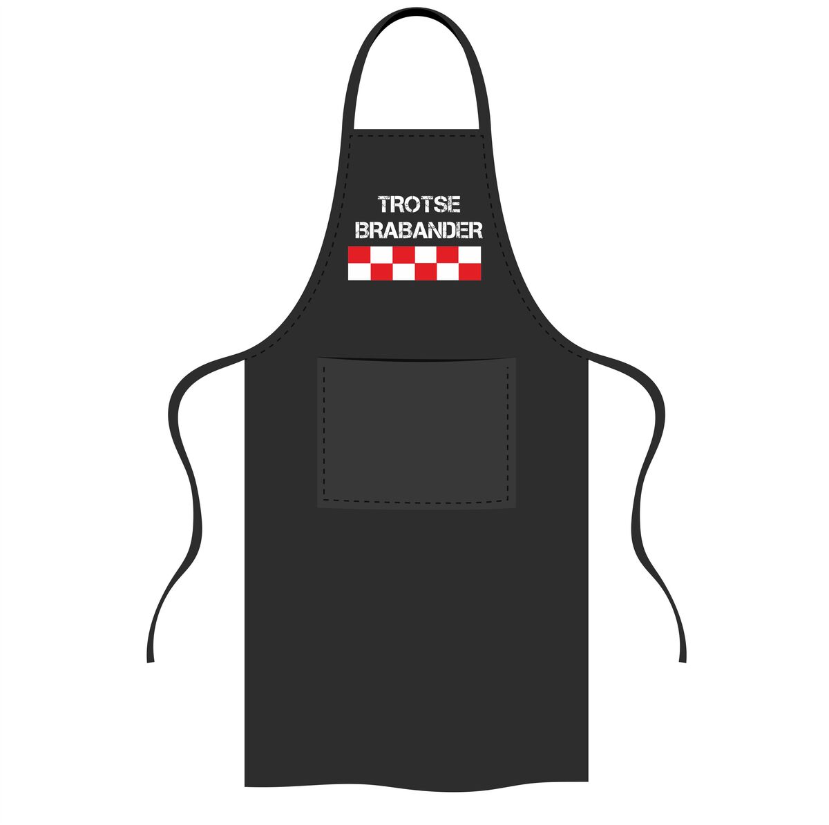 Schort trotse brabander rood-wit geblokt brabant design