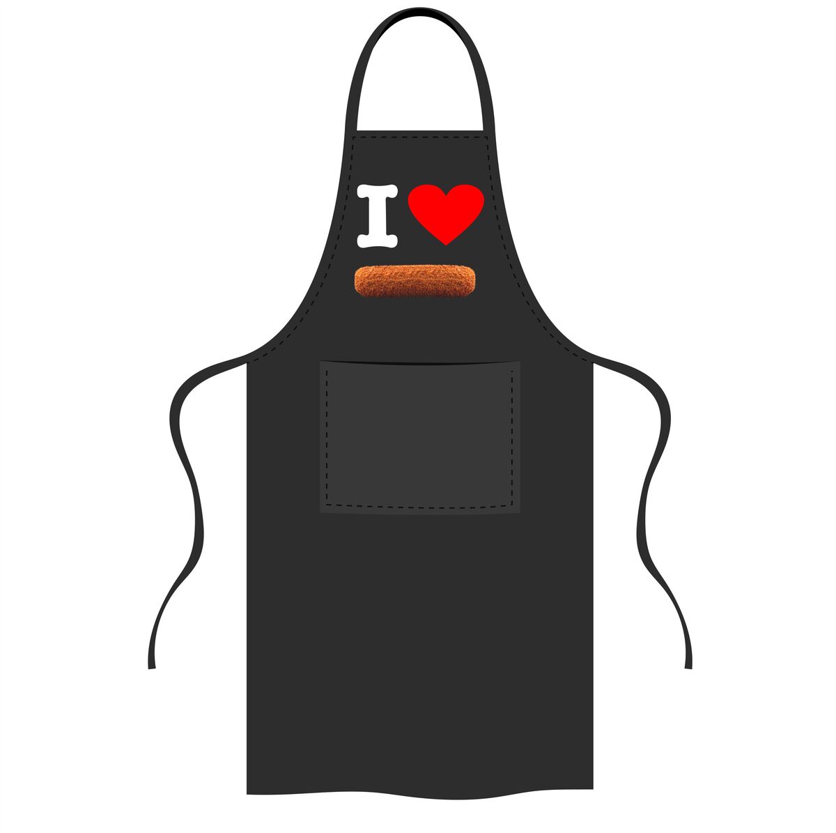 Snack schort i love kroket met kroket afbeelding grappig keukenschort