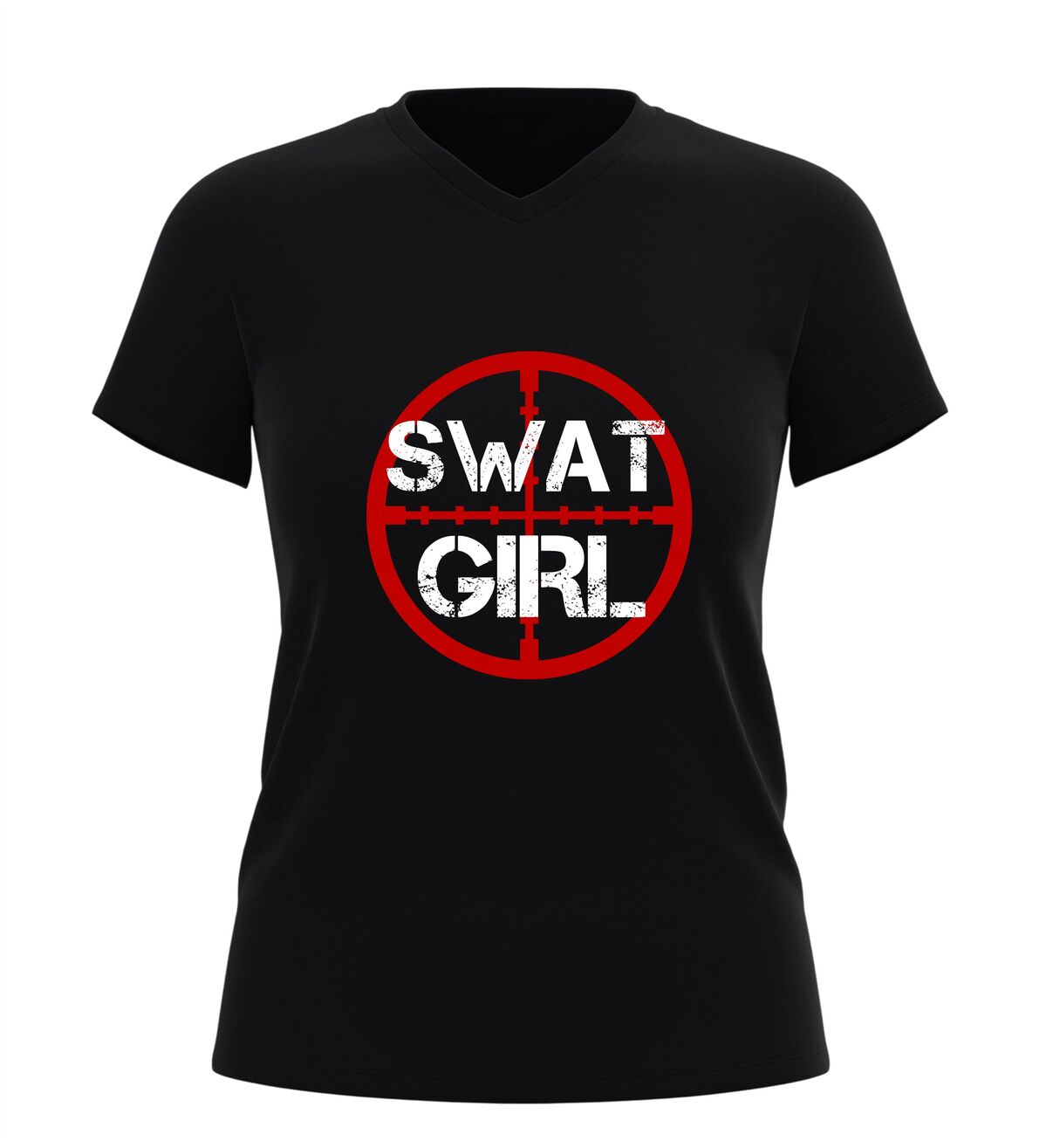 SWAT girl v-hals shirt dames t-shirt met vizier print