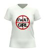 foto 6 SWAT girl v-hals shirt dames t-shirt met vizier print