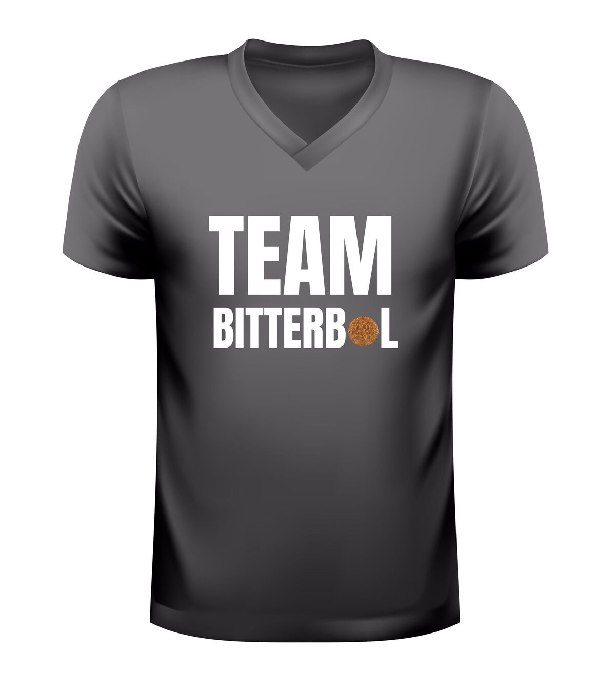 Team bitterbal V hals shirt dames en heren shirt met bitterbal