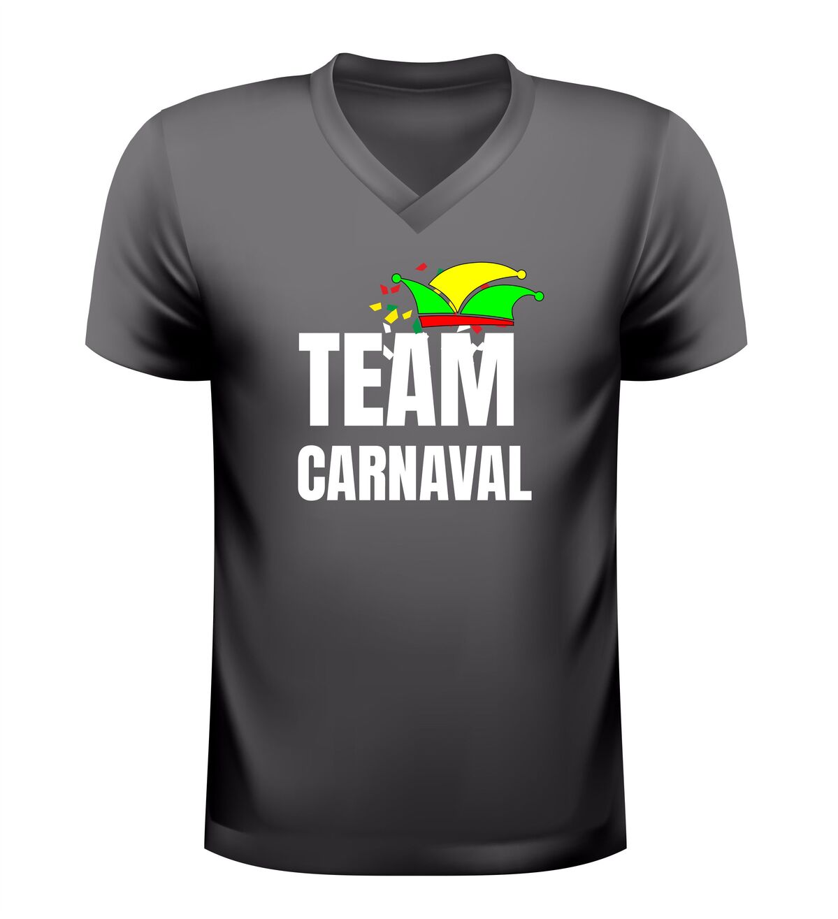Team carnaval v hals shirt voor dames en heren carnaval outfit