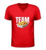 foto 4 Team friet of patat v-hals shirt humor shirt met friet in bakje