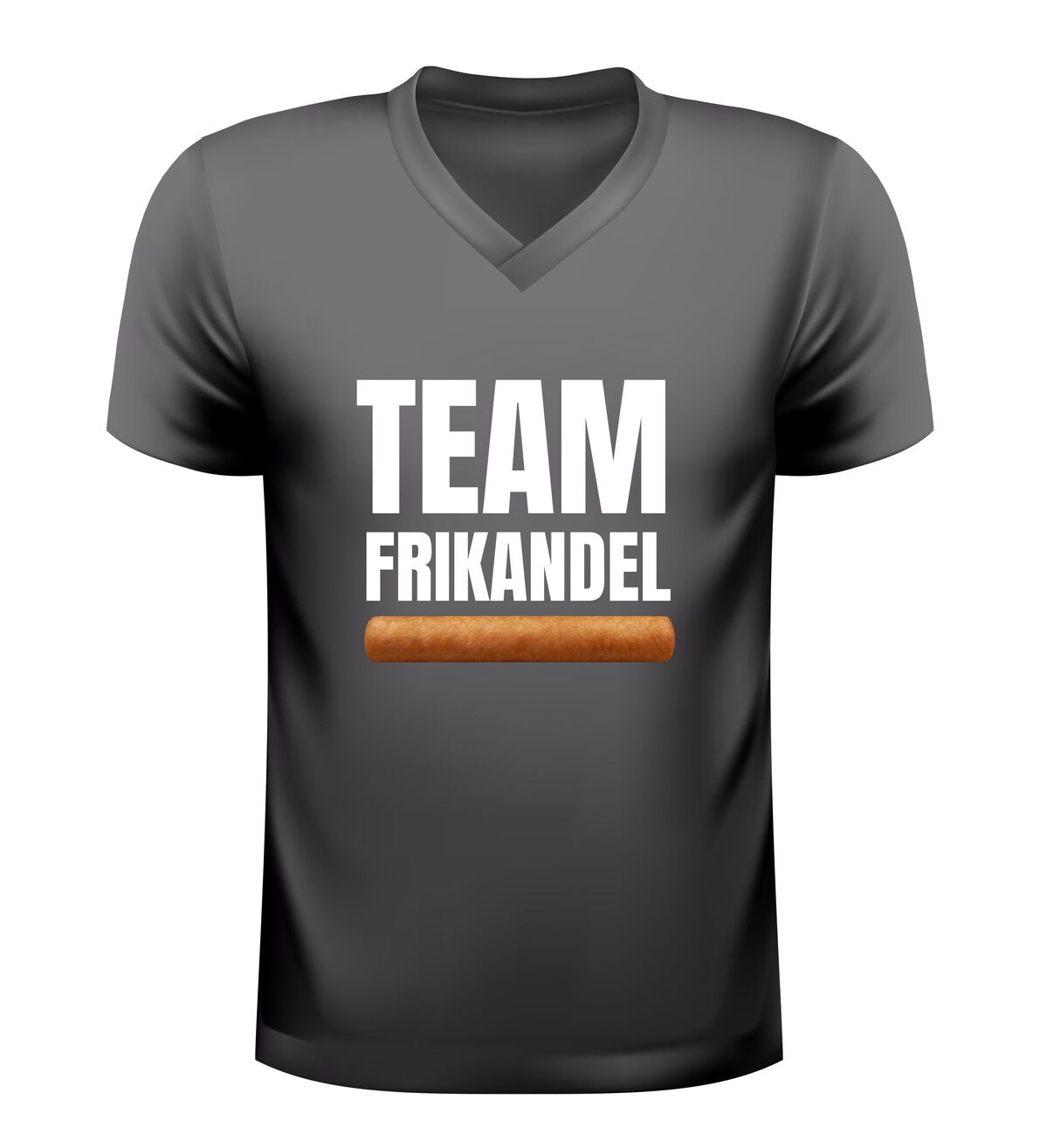 Team frikandel grappig v-hals t-shirt met frikandel leuk voor groepen
