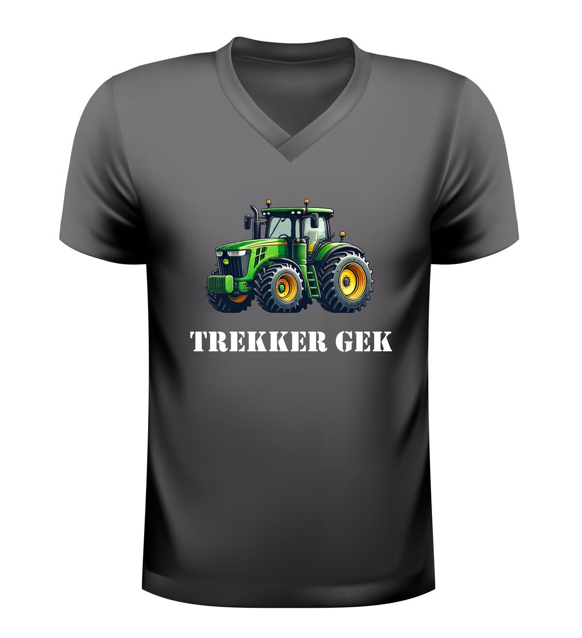 Trekker gek v-hals shirt t-shirt met tractor afbeelding