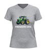 foto 11 Trekker gek v-hals shirt t-shirt met tractor afbeelding