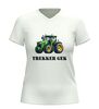foto 12 Trekker gek v-hals shirt t-shirt met tractor afbeelding