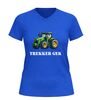 foto 8 Trekker gek v-hals shirt t-shirt met tractor afbeelding
