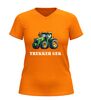 foto 9 Trekker gek v-hals shirt t-shirt met tractor afbeelding