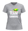 foto 11 V-hals carnaval shirt met tekst team carnaval en confetti