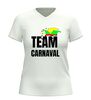 foto 12 V-hals carnaval shirt met tekst team carnaval en confetti